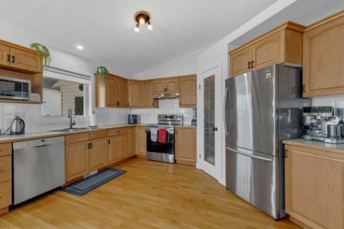 45 Dowler Street, Red Deer, AB - Indoor Photo Showing Kitchen With Double Sink