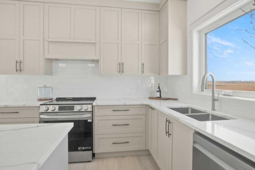 4 Emmett Crescent, Red Deer, AB - Indoor Photo Showing Kitchen With Double Sink With Upgraded Kitchen