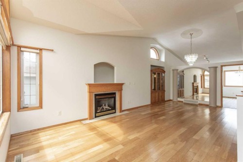48 Duval Close, Red Deer, AB - Indoor Photo Showing Living Room With Fireplace