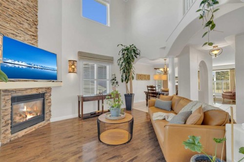 40 Drever Close, Red Deer, AB - Indoor Photo Showing Living Room With Fireplace