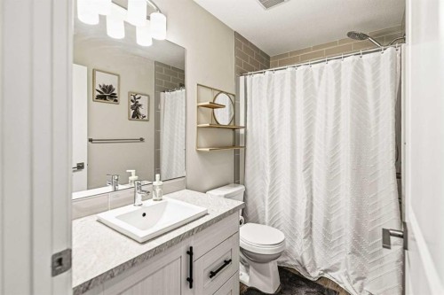 8 Springfield Boulevard, Sylvan Lake, AB - Indoor Photo Showing Bathroom