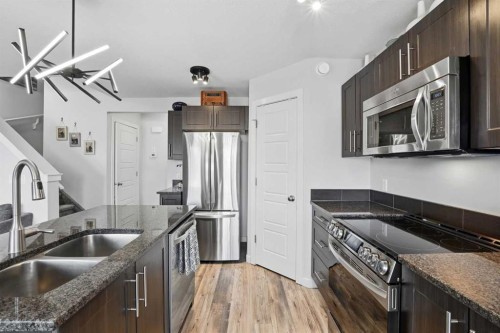 14 Van Slyke Way, Red Deer, AB - Indoor Photo Showing Kitchen With Double Sink With Upgraded Kitchen