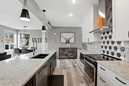 4625 48 Street, Sylvan Lake, AB - Indoor Photo Showing Kitchen With Double Sink With Upgraded Kitchen
