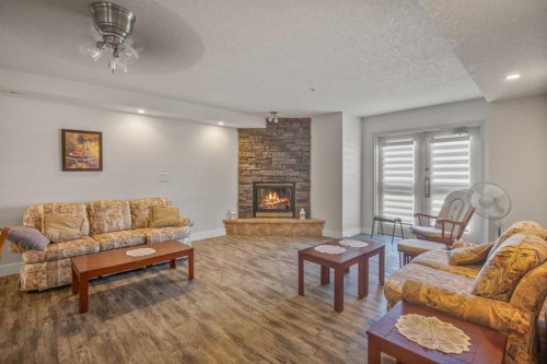 101-60 Jacobs Close, Red Deer, AB - Indoor Photo Showing Living Room With Fireplace