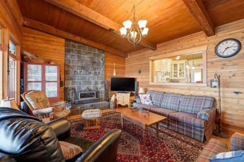 361 Birchcliff Road, Birchcliff, AB - Indoor Photo Showing Living Room With Fireplace