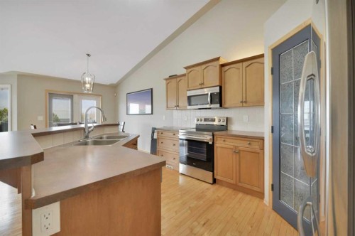 50 Langford Crescent, Red Deer, AB - Indoor Photo Showing Kitchen With Double Sink