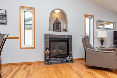 46 Lagrange Crescent, Red Deer, AB - Indoor Photo Showing Living Room With Fireplace