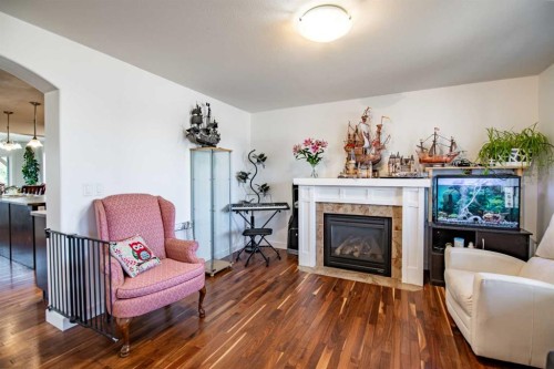 172 Ibbotson Close, Red Deer, AB - Indoor Photo Showing Living Room With Fireplace