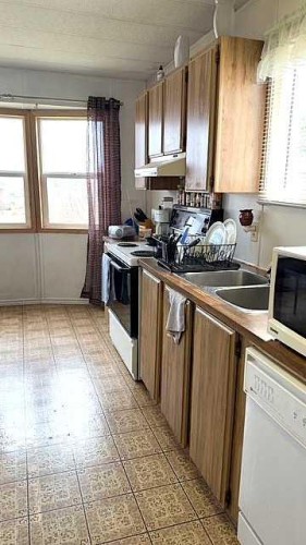4908 46 Street, Hardisty, AB - Indoor Photo Showing Kitchen With Double Sink
