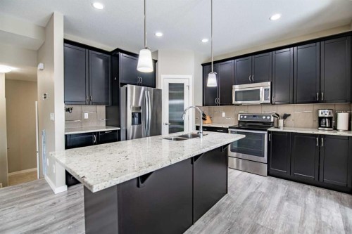 22 Caribou Crescent, Red Deer, AB - Indoor Photo Showing Kitchen With Double Sink With Upgraded Kitchen