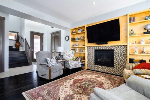 20 Ingle Close, Red Deer, AB - Indoor Photo Showing Living Room With Fireplace