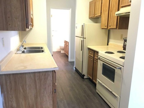 302-27 Bennett Street, Red Deer, AB - Indoor Photo Showing Kitchen With Double Sink