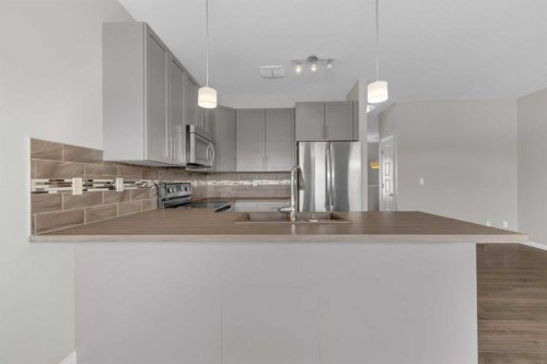 149 Hawkridge Boulevard, Penhold, AB - Indoor Photo Showing Kitchen With Double Sink