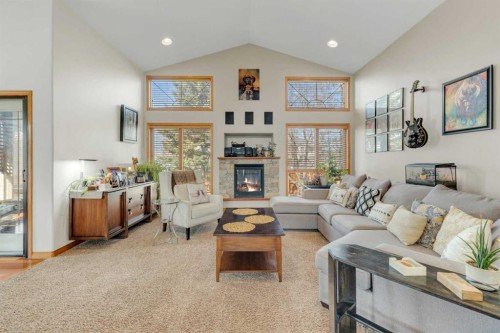 40 Askin Close, Red Deer, AB - Indoor Photo Showing Living Room With Fireplace