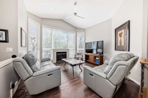 70 Abraham Close, Red Deer, AB - Indoor Photo Showing Living Room With Fireplace