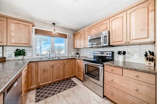 302064 Range Road, Linden, AB - Indoor Photo Showing Kitchen With Double Sink