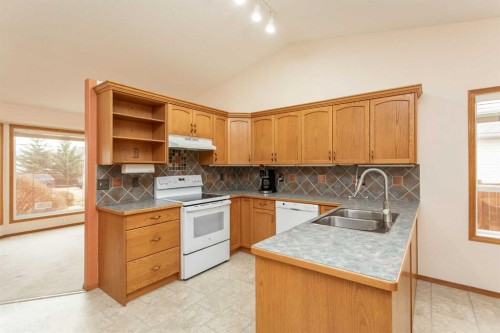 4908 55 Street, Alix, AB - Indoor Photo Showing Kitchen With Double Sink