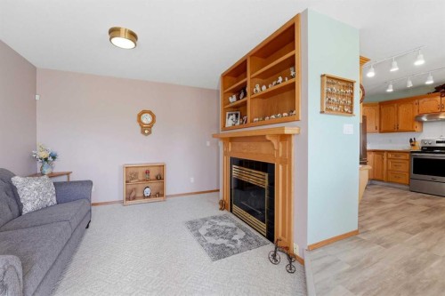 74 Donnelly Crescent, Red Deer, AB - Indoor Photo Showing Living Room With Fireplace