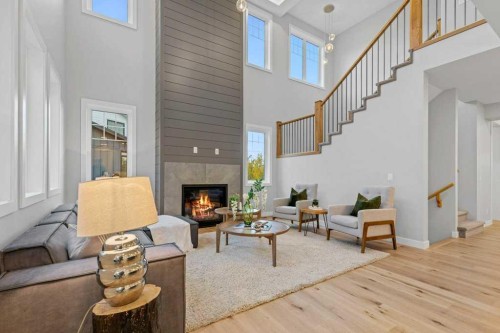 182 Slopeside Drive, Rural Lacombe County, AB - Indoor With Fireplace