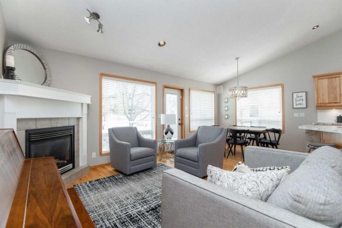90 Alberts Close, Red Deer, AB - Indoor Photo Showing Living Room With Fireplace