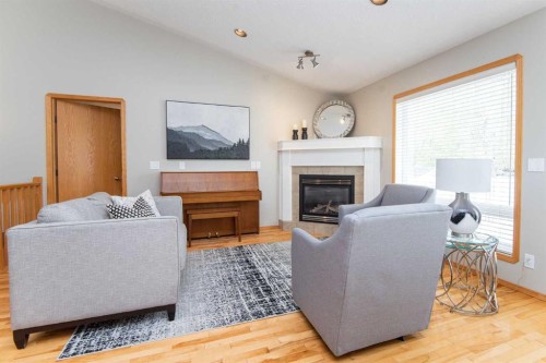 90 Alberts Close, Red Deer, AB - Indoor Photo Showing Living Room With Fireplace