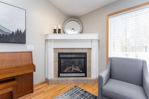 90 Alberts Close, Red Deer, AB - Indoor Photo Showing Living Room With Fireplace