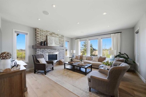 28 Sawyer Close, Red Deer, AB - Indoor Photo Showing Living Room With Fireplace