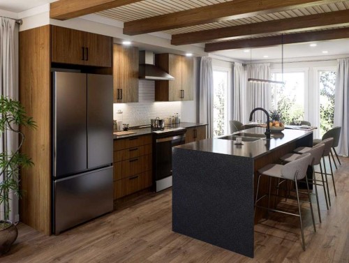 525-602 7 Avenue, Canmore, AB - Indoor Photo Showing Kitchen With Upgraded Kitchen