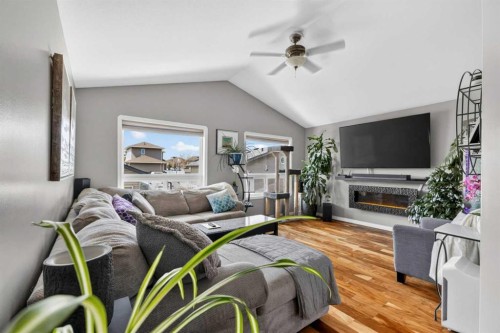 135 Stephenson Crescent, Red Deer, AB - Indoor Photo Showing Living Room With Fireplace