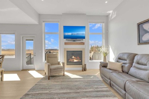 12 Emmett Crescent, Red Deer, AB - Indoor Photo Showing Living Room With Fireplace