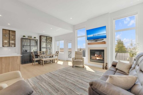 12 Emmett Crescent, Red Deer, AB - Indoor Photo Showing Living Room With Fireplace