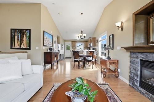 114 Stephenson Crescent, Red Deer, AB - Indoor Photo Showing Living Room With Fireplace