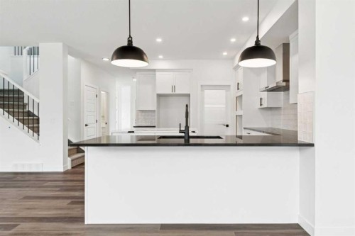 283 Dawson Wharf Rise, Chestermere, AB - Indoor Photo Showing Kitchen With Upgraded Kitchen