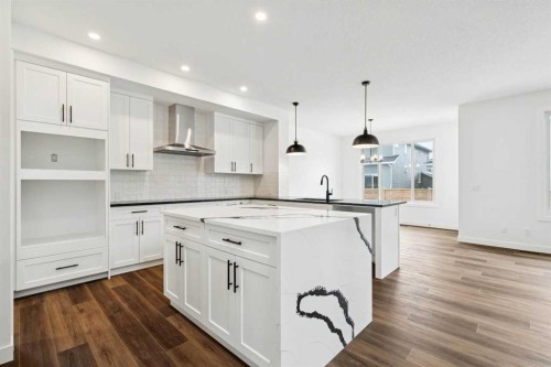 283 Dawson Wharf Rise, Chestermere, AB - Indoor Photo Showing Kitchen With Upgraded Kitchen