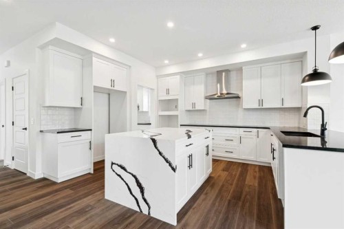 283 Dawson Wharf Rise, Chestermere, AB - Indoor Photo Showing Kitchen With Upgraded Kitchen