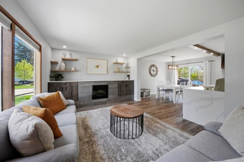 75 Hill Crescent, Red Deer, AB - Indoor Photo Showing Living Room With Fireplace