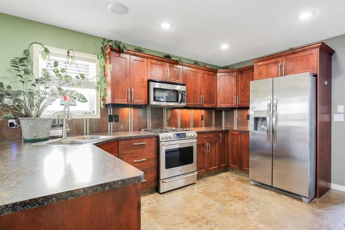 284 Vanson Close, Red Deer, AB - Indoor Photo Showing Kitchen With Double Sink