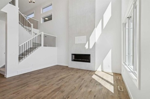 73 Sora Gate Se, Calgary, AB - Indoor With Fireplace
