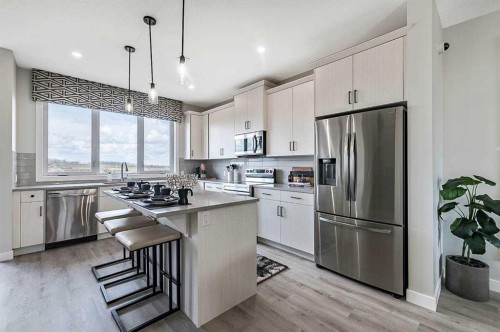 5132 154 Avenue Sw, Calgary, AB - Indoor Photo Showing Kitchen With Upgraded Kitchen