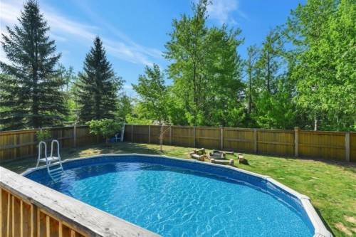 1 Spruce Close, Lacombe, AB - Outdoor With Above Ground Pool With Backyard