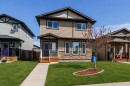 87 Almond Crescent, Blackfalds, AB  - Outdoor With Deck Patio Veranda With Facade 