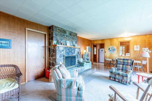 60 Beach Avenue, Itaska Beach, AB - Indoor Photo Showing Living Room With Fireplace