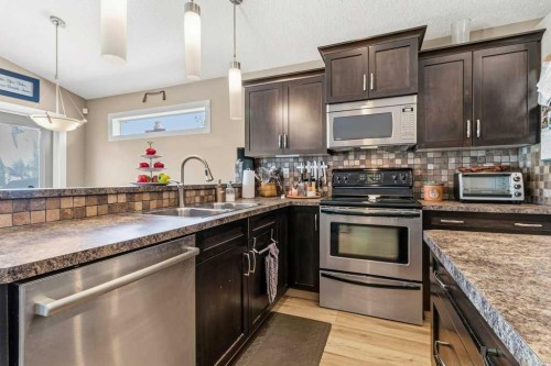 38 Lucky Place, Sylvan Lake, AB - Indoor Photo Showing Kitchen With Double Sink