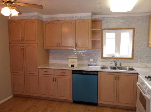 67 Norby Crescent, Red Deer, AB - Indoor Photo Showing Kitchen With Double Sink