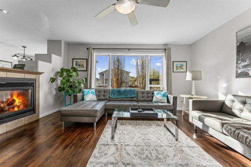 199 Adams Close, Red Deer, AB - Indoor Photo Showing Living Room With Fireplace