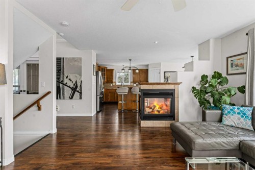 199 Adams Close, Red Deer, AB - Indoor Photo Showing Living Room With Fireplace