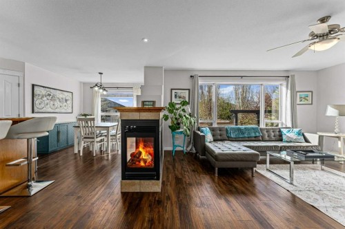 199 Adams Close, Red Deer, AB - Indoor Photo Showing Living Room With Fireplace