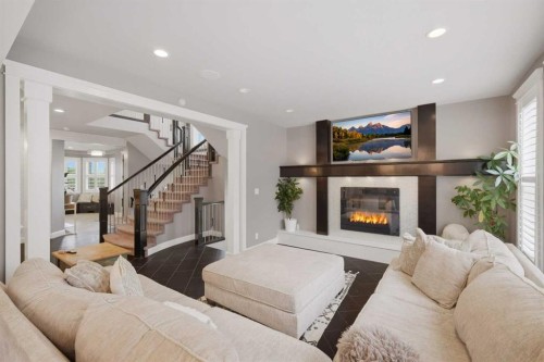 1 Rosewood Rise, Sylvan Lake, AB - Indoor With Fireplace