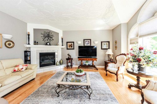 4608 50 Street, Forestburg, AB - Indoor Photo Showing Living Room With Fireplace