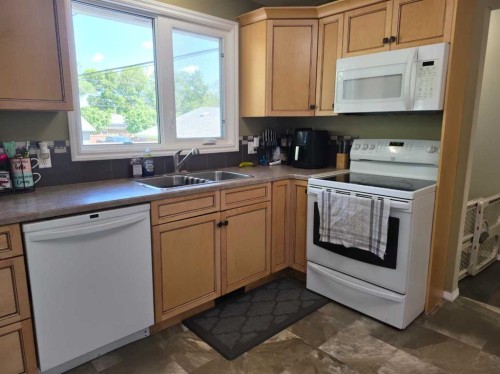 6014 44 Avenue, Camrose, AB - Indoor Photo Showing Kitchen With Double Sink